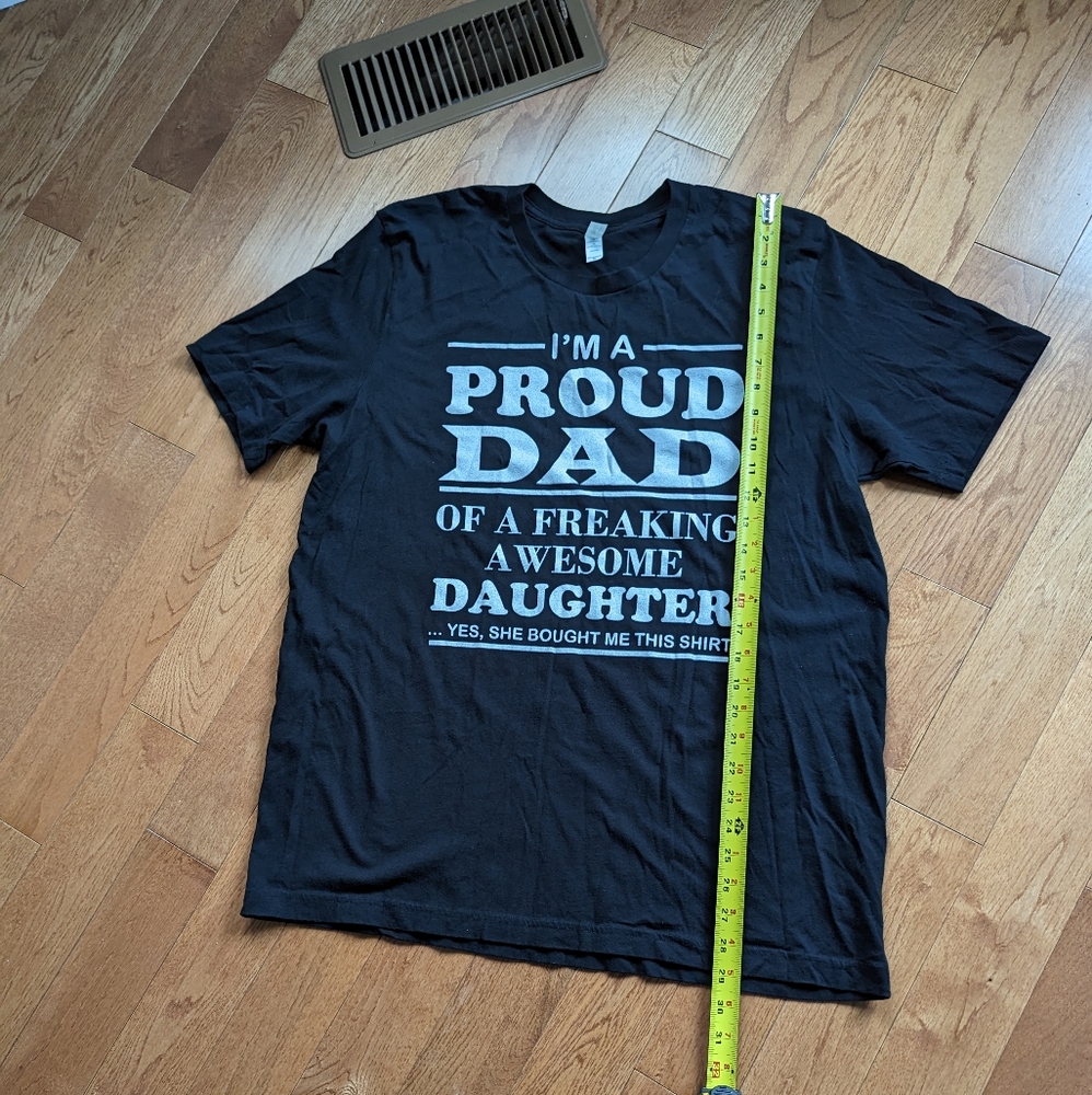 Canvas Tee shirt. custom printed. Proud Dad.